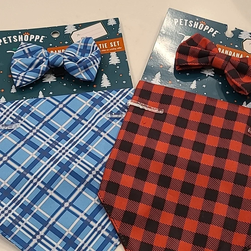 Pet bandana and bow tie set
